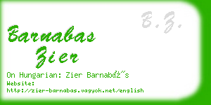 barnabas zier business card